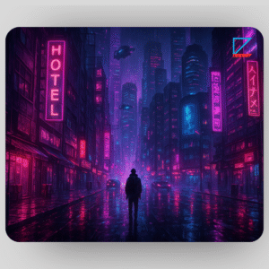 Neon Dystopia – Cyberpunk Street Mousepad