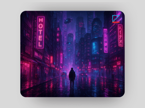 Neon Dystopia – Cyberpunk Street Mousepad