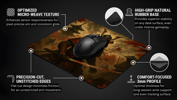 Crimson Oni Samurai Mousepad