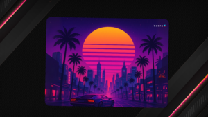 Synthwave Sunset Drive Mousepad