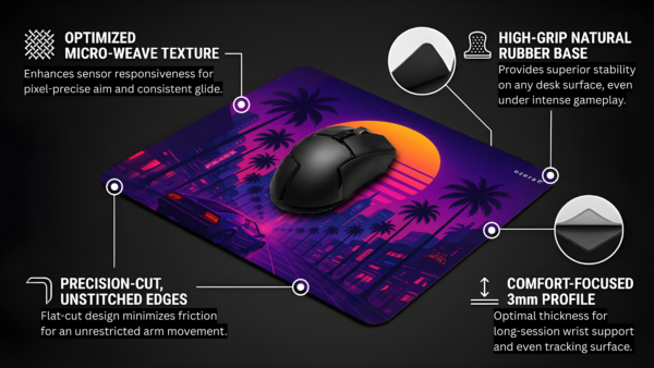 Synthwave Sunset Drive Mousepad